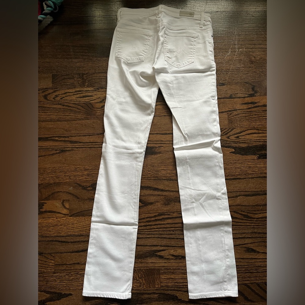AG Adriano Goldschmied White Straight Leg Jeans - Picture 2 of 3